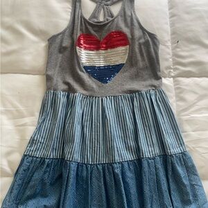 Epic threads Gray and Blue Dress with Heart Design